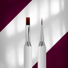 Starseven Staleks Exclusive Çift Uçlu Sentetik Nail Fırçası 10-10MM Kapaklı Nbx-08/03