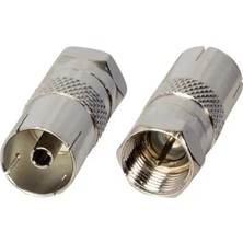 HypAirs F Konnektör Erkek 60 Ohm Dişi Çevirici Metal Konnektör