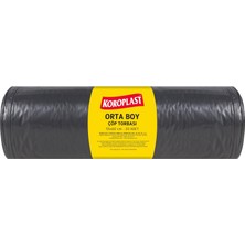 Starseven Ekonomik Endüstriyel Orta Siyah Torbası 20'li 55X60 Cm, Yırtılmaz & Sızdırmaz, Çift Katlı, Geri