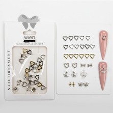 Starseven 30LU Kalpler Taç Dizayn Metal Tırnak Süsleme Charm Nail Charm Taşları WN-506