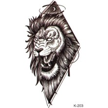 Starseven Bearpear Aslan Dövmesi Geometrik Aslan Tattoo