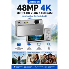Starseven Dijital Kamera 48MP 16X Zoom Flaşlı Kayar Video Kamera 2.8’’ Ekran 64GB Sd Kart Hediyel