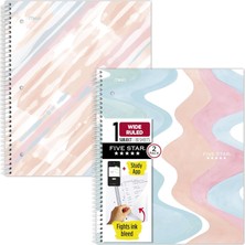 Starseven Five Spiral Defter 2'li Paket, Geniş Çizgili, 20X27CM, 80 Yaprak, Su Geçirmez Kapak, Pastel De