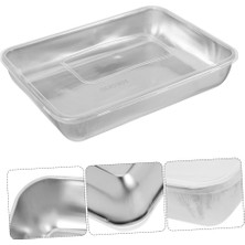 Renas Store Çok Amaçlı Paslanmaz Çelik Fırın ve Saklama Kabı 25 x 20 x 5 cm