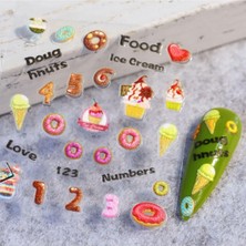 Starseven Pop Beauty Nail Tırnak Süsleme Sticker, Tırnak Dövmesi, 5d Kabartmalı