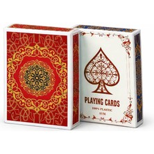 Starseven Kırmızı Boy Pvc Plastik Su Geçirmez Iskambil Poker Oyun Kağıdı RD61KR