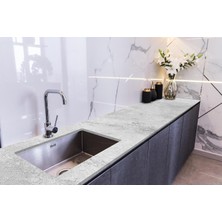 Starseven Stickerart Tezgah Üstü Fayans Kaplama Folyosu Mutfak Tezgahı Kaplama Marble Grey 70 cm x 5