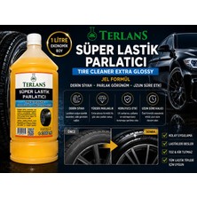 Terlans Süper Lastik Parlatıcı 1000Ml + Uygulama Süngeri Hediye Derin Siyah Görünüm