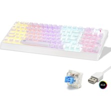 Skygo Mekanik Gaming Klavye 104 Tuş Blue Switch Rgb - Beyaz G500XW