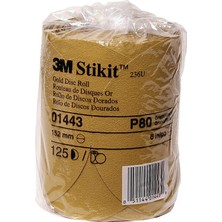 Starseven Stikit Gold Disk Rulo 236U, 01443, 6 Inç, P80 Sınıfı, Rulo Başına 125 Disk, Otomotiv Aşındırıcıl