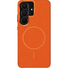 Starseven S25 Ultra Luno Deri Kapak - Turuncu