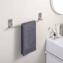 Starseven Deltahome Paslanmaz Çelik 50CM Havluluk Havlu Askısı - Yapışkanlı Sistem - Inox - Delmek Yok - Vida