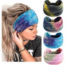 Starseven Kadınlar Için Boho Saç Bantları Esnek Geniş Saç Bantları Batik Topuzlu Türban Kafa Bantları Yo