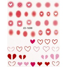 Starseven Pop Beauty Nail Tırnak Süsleme Sticker, Tırnak Dövmesi, Tırnak Tattoo Pembe-Beyaz