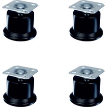Renas Store Bekleme Ayak Tablalı - 50MM - Siyah HKS280 - 4 Adet