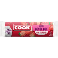 Starseven Cook Büzgülü Kokulu Torbası, Büyük Boy, Çilek Kokulu, 10 Adet/rulo