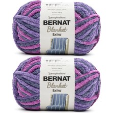 Starseven Bernat Battaniye Ekstra Mor Gün Batımı Ipliği - 2'li Paket 10,5 OZ/300 G - Polyester - #7 - 9