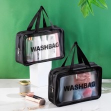Starseven Porsima 3142 Şeffaf Seyahat Makyaj Çantası Su Geçirmez Organizer Washbag 20X30 cm