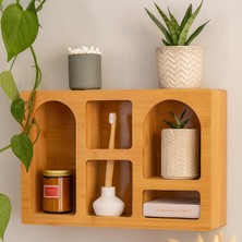 Starseven Bambu Duvar Rafı Çok Gözlü Dekoratif Organizer | Mutfak, Banyo, Salon Kullanımına Uygun