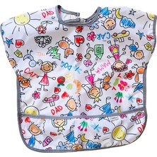 Starseven Yorni Unisex Su Geçirmez, Cırtlı, Cepli, Yarım Kollu Bebek/çocuk Mama Önlüğü, 1-3 Yaş
