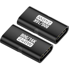Starseven Livx 80GBPS Dişi - Dişi Adaptör, 240W Pd3.1 Hızlı Şarj, 16K@60Hz Görüntü Aktarımı, Alüminyum
