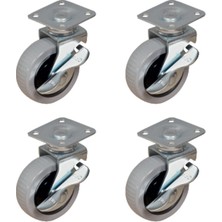 Renas Store Furç Tablalı Bilyalı Teker (Frenli) - 20X50 - Gri HKS177 - 4 Adet
