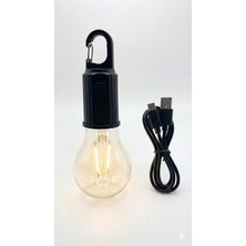 Starseven Şarjlı Taşınabilir LED Ampul Lamba – USB ile Edilebilir, 3 Kademeli Işık, Asma Kancalı & Kamp,