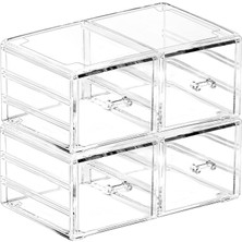 Starseven Cq Acrylic 2'li Paket Akrilik Tezgah Üstü Istiflenebilir Çekmeceler Banyo Dolabı Organizatör Temizl