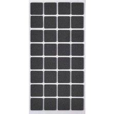 Starseven Siyah Keçe 32 Adet 2,5 x 2,5 cm Kare Yapışkanlı Sandalye, Masa, Koltuk Altı Parke Koruma Keçesi