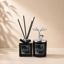 Tiem Concept Vanilya Kokulu Geyik Figürlü Dekoratif Oda Kokusu Seti - 150G Kokulu Mum & 100ML Çubuklu Oda Kokusu