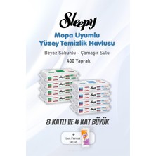 Starseven Sleepy Yüzey Temizlik Mendili 8 Katlı 4 x Large 400 Yaprak Pamuk