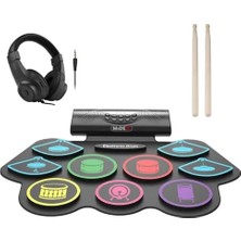 Starseven Ddx-75 Şarjlı Dijital Davul 9 Ped 2 Ayak Pedalı (Kulaklık Çubuklar Adaptör Full Set