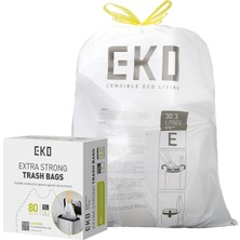 Starseven Eko Easy Dispense Roll 80 Adet Ekstra Güçlü Ipli Uzun Mutfak Torbası, 8 Galon Torbası (25-3