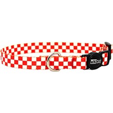 Starseven Candy Cane Boyun Tasması, Boğulma Önleyici Kilitli, Zil Hediyeli (Kırmızı,beyaz Kareli)