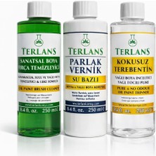 Starseven Terlans Yağlı Boya Seti Malzemeler Terebentin - Vernik - Boya Temizleyici 3 x 250 ml