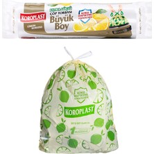 Starseven Koroplast Limon Kokulu Büyük Boy Büzgülü Poşeti 10'lu 65X67 Cm, Kolay Bağlanır Kokulu Büzgülü B
