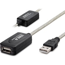 Renas Store USB Uzatma Kablosu 20 M - Silver Siyah HDX7515