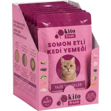 Starseven Kito Fresh Somonlu YEMEĞI%100 Taze Içerikli Mama 80 G x 8 Adet
