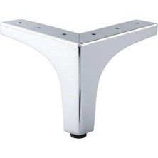 Starseven Metalon 10 cm Krom Gümüş Metal Mobilya Ayağı Dayanıklı Üçgen Koltuk Sehpa Masa Tv Ünitesi