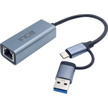 Starseven Inca IUTP-01TX USB 3.0 3.1 Ethernet Adaptörü | 1000MBPS Gigabit RJ45 Ağ Kartı | Alüminyum
