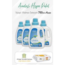 Starseven Turmepa Jel Bulaşık Makinesi Deterjanı 750 ml x 4 Adet Arap Sabunlu Yüzey Temizlik 100' Lü