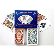 Starseven Angora Kem Plastik Iskambil Oyun Kağıdı Çift Deste Bi̇ri̇ç Oyun Kağidi 52 - Plastic Playing Cards