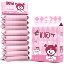 Starseven Promosyonca Cep Islak Mendil, Taşınabilir, Kişisel Temizlik, 10 Mini Paket, Tüm Yaş Grupları (Pembe