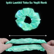Starseven Mint Yeşili Renk LED Işıklı Lastikli Saç Tokası - 3 Modlu Festival &amp; Parti Saç Tokası