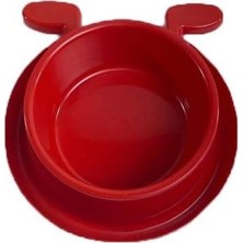 Starseven Miapet Plastik Kulaklı Mama Su Kabı 400 ml Kırmızı