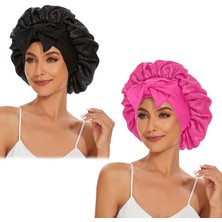 Starseven Saten Ipek Bonnet Saç Bonesi Uyku Için Uyku Kapağı, Kadınlar Için Siyah Bonnet Kıvırcık Saç,