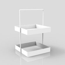 Starseven 20X20 Beyaz Tezgahüstü Mutfak Banyo Iki Katlı Organizer