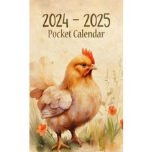 Starseven Pocket Calendar 2024-2025 For Purse: 2 Year Small Size 4 x 6.5 Inches - Chicken