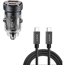 Starseven Livx Transparent 45W Pd/qc Mini 1 Metre Data Kablosu L35 - Tct-01