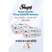 Starseven Sleepy Yüzey Temizlik Havlusu 8 Katlı 4 x Large 200 Yaprak Pamuk